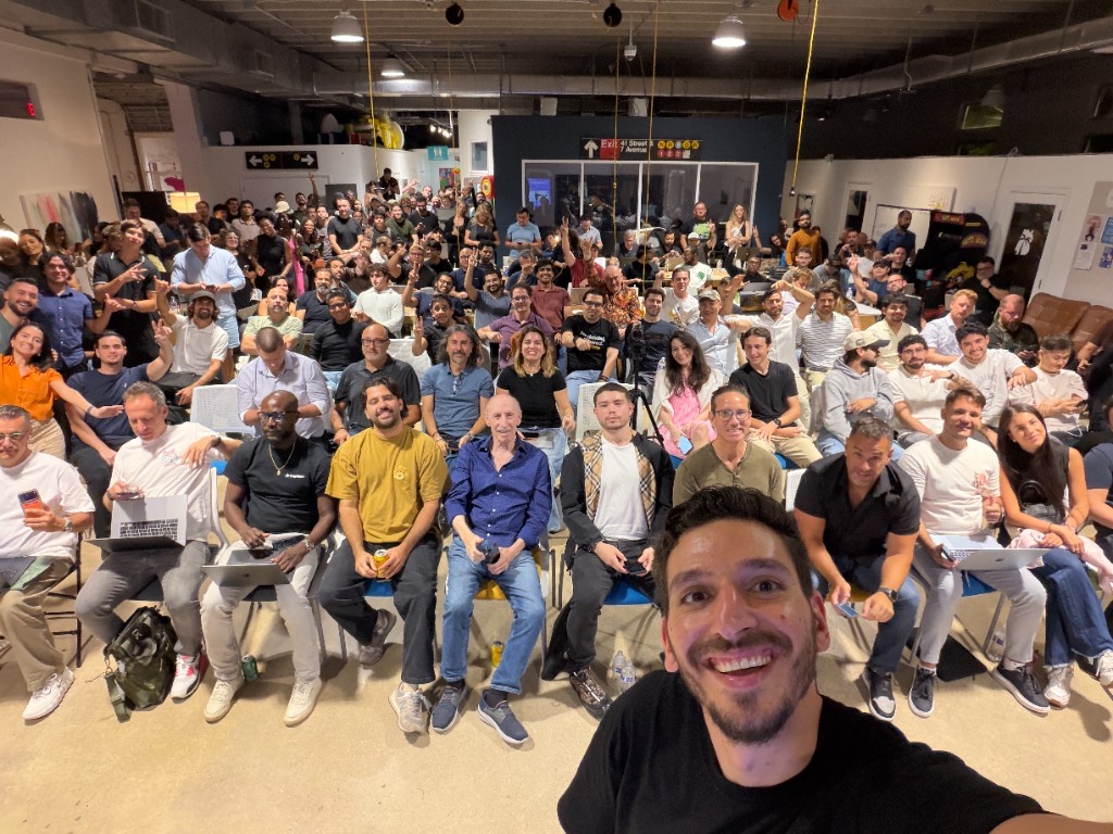 The Grok Bot Miami Kickoff crowd at The DOCK, Wynwood